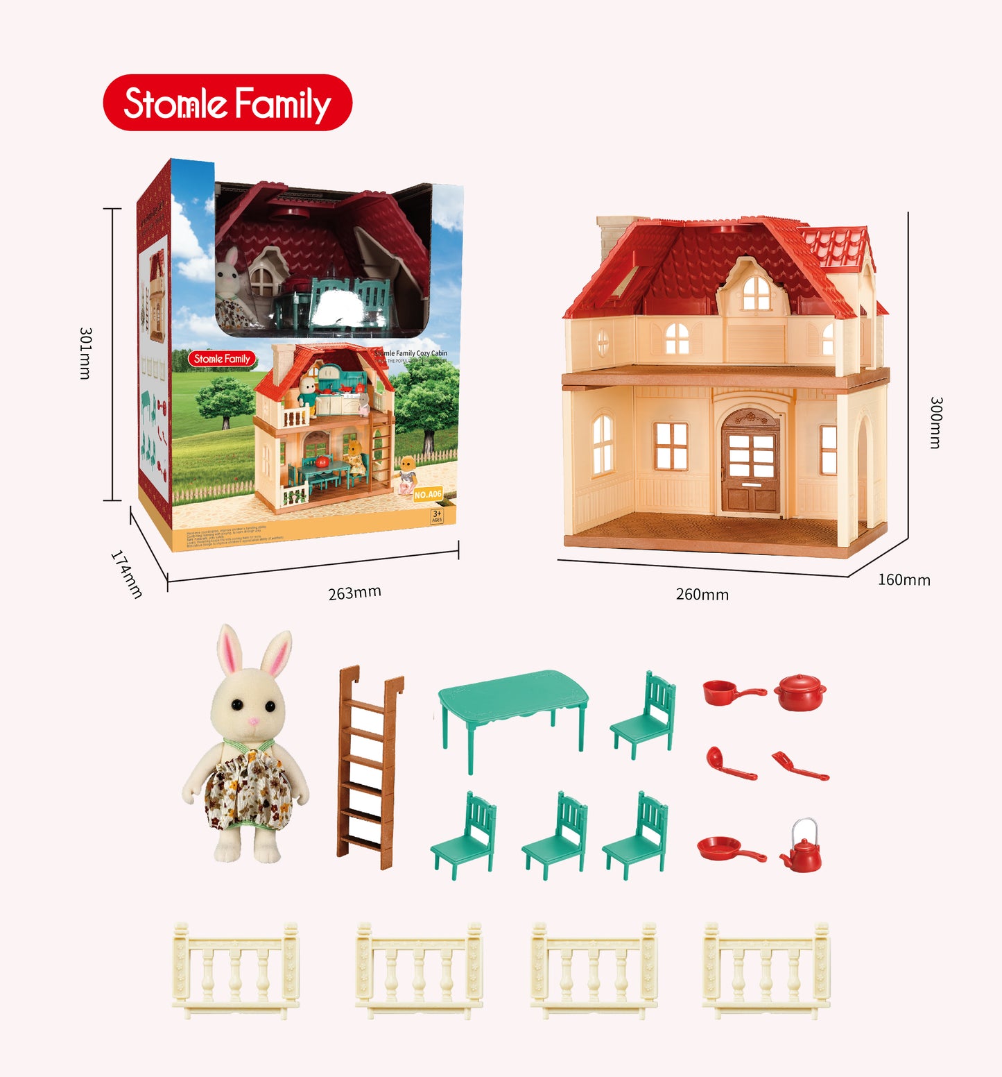 Casita marca Stomle Family. Incluye accesorios de cocina y un chafarin🐰